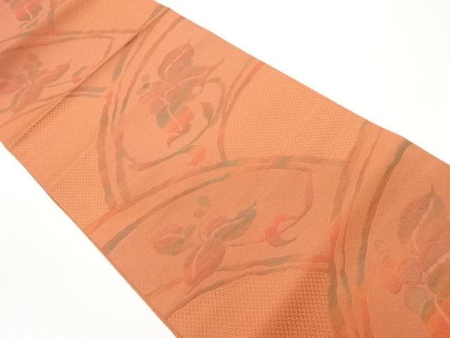 JAPANESE NAGOYA OBI / CHIKUZEN HAKATA / WOVEN ARABESQUE